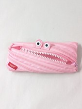 ZIPIT Monster Pencil Pouch Case Rose Bubblegum Pink Zipper Storage School Makeup
