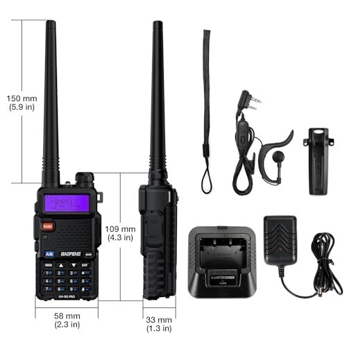 Baofeng UV-5G Pro Long Range 5W GMRS Transceiver Ham Two-way Radio ...