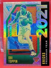 Obi Toppin 2020-21 Panini Flux Freshman Year Silver Prizm RC SP #23 Knicks NM