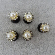 Rhinestone FAUX PEARL Shoe Charms for Shoes Wristbands Set Lot 5 Designer Luxury