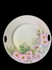 Victoria Austria Double Handled Plate Wild Rose 10 Inch