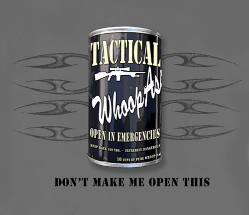 Tactical Whoop Ass Can USMC Marines Soldier Army Adult T-shirt - Picture 1 of 2