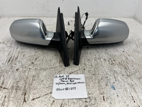 12 AUDI S4 A4 B8 OEM ALUMINUM LEFT RIGHT POWER MIRRORS W/ BLIND SPOT 08-16