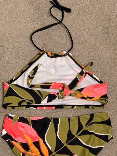 Kanu Surf Bikini 2 Piece Swimsuit Girls' Sz 8 Palm Leaves Beach Sport NWOT - Picture 5 of 8
