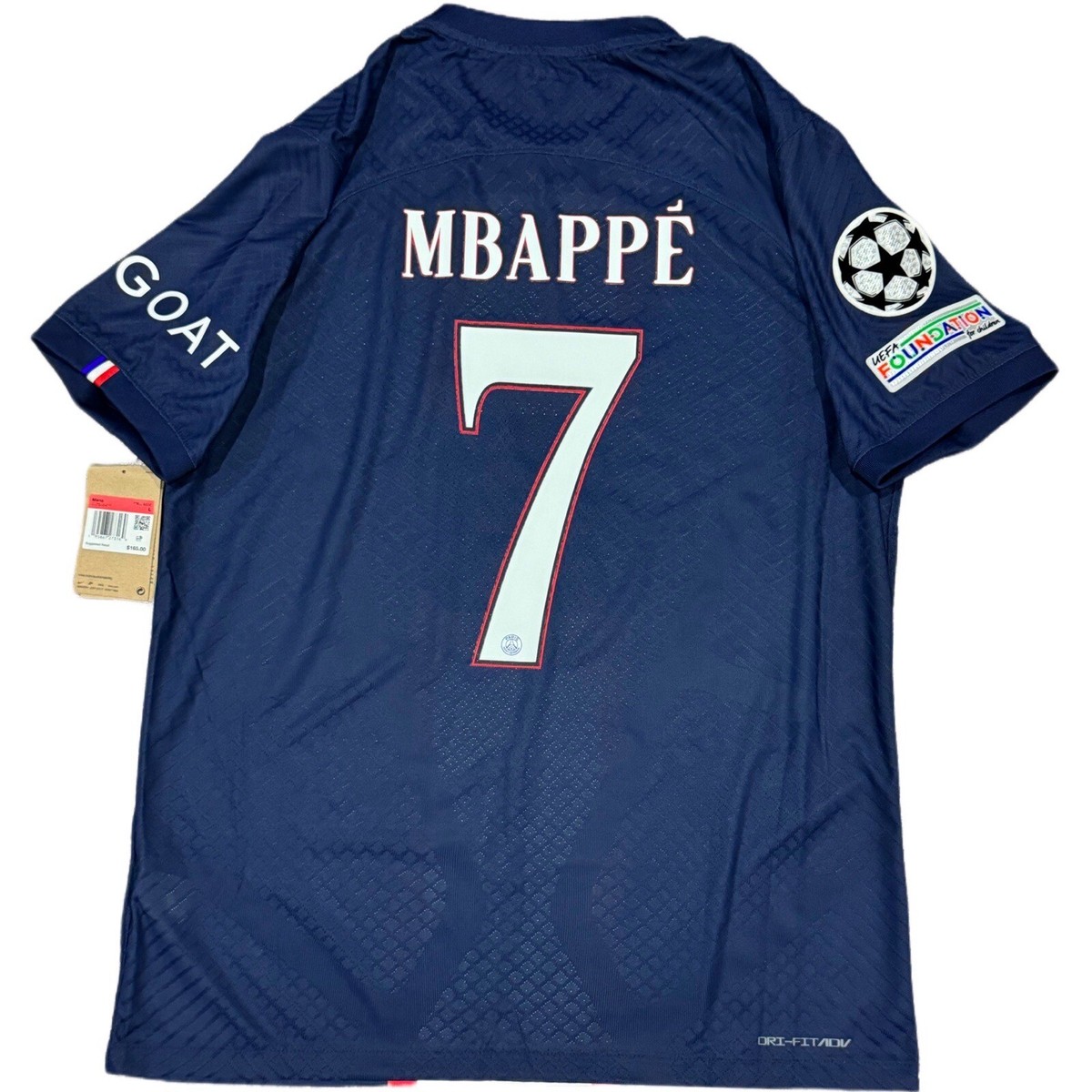 2022/23 PSG Authentic Home UCL Jersey #7 Mbappe Large Nike Player
