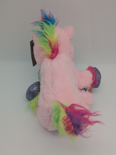 The Bear Factory - Pink Rainbow Unicorn Plush 12” Retired Stuffed Animal - NWT - Picture 2 of 8