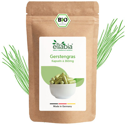 Bio Gerstengras Kapseln | Hochdosiert 1080mg Tagesdosis 100% rein ohne Zusätze