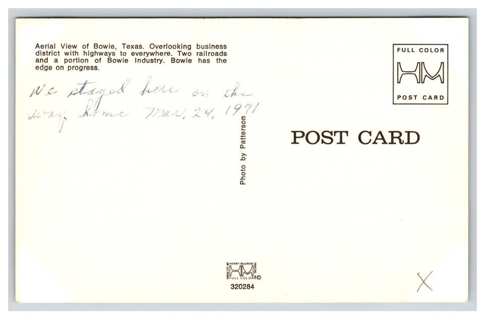 Aerial View Of Bowie Texas TX Postcard eBay