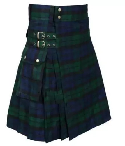 Falda escocesa híbrida moderna de algodón y tartán Kilts utilitaria para hombre Kilts para hombre - Imagen 23 de 37