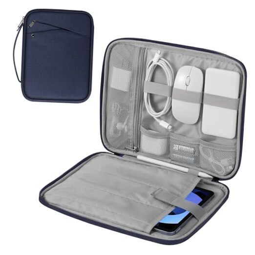 Padded 9-11 Inch Tablet Sleeve with Handle in Indigo-image