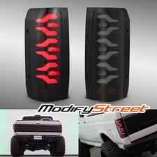 Fit 1987-1996 Ford F150 F250 F350/Bronco LUXX-Series LED Tail Lights Black