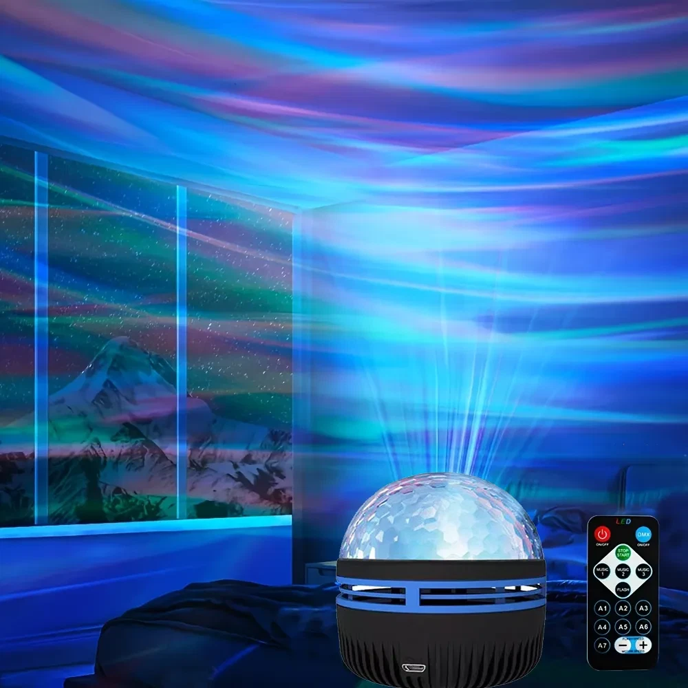 Northern Lights Galaxy Projection Lamp Aurora Wave Projector Night Light  Remote