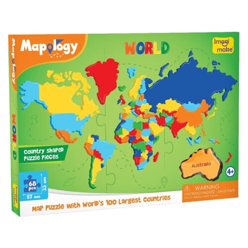 Mapology World Map & Its Countries- Learning Aid & Educational Toy JigSaw Puzzle - Picture 1 of 6