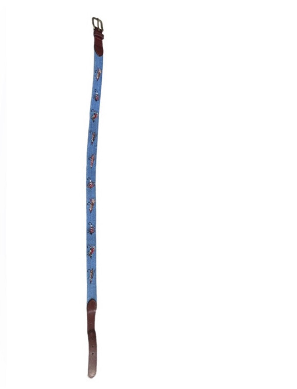 SMATHERS & BRANSON Fishing Flies Needlepoint Belt Siz… Gem