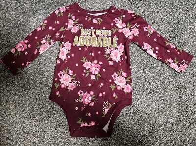  Garanimals Maroon Floral Long Sleeve  Busy Being Adorable  1 Piece 18 Months