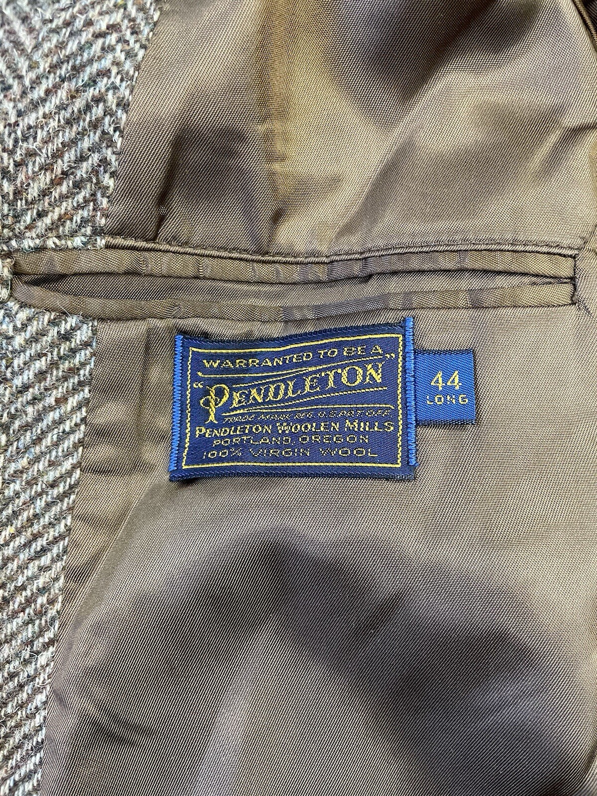 PENDLETON Vintage Suede Elbow Patch Herringbone T… - image 8