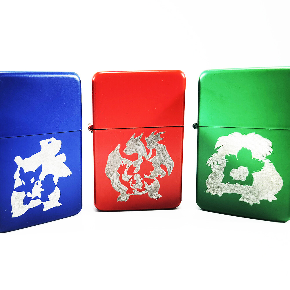 BRAND NEW -&nbsp; DESIGNED BRUSHED STYLED CIGARETTE PETROL LIGHTER - CHARIZARD