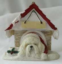 BICHON FRISE DOGHOUSE KITCHEN MAGNET/CHRISTMAS ORNAMENT - NIB