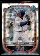 2021 Bowman Scout�s Top 100 ATOMIC Xavier Edwards Tampa Bay Rays 123/150