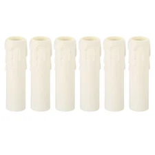 6Pcs 3.9" Tall Candle Socket Cover Candelabra Base for E14 Chandelier White