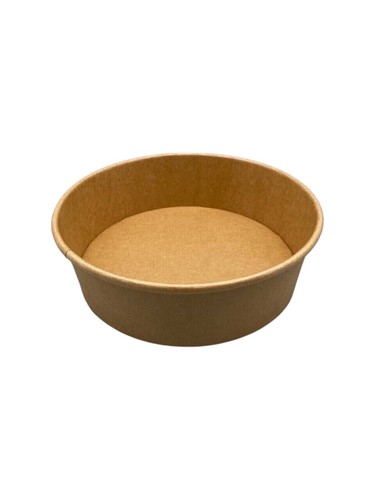 300 Papier Salatschale, Bowlschale mit Deckel, 1100ml Kraftpapier Braun Rund - Bild 4 von 4