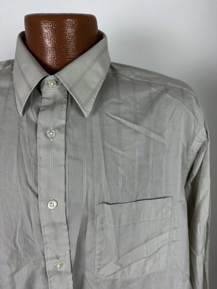 Vintage 80s Damon Shirt Men XL Slim Long Sleeve Button Up Jacquard Striped USA - Image 2 of 4