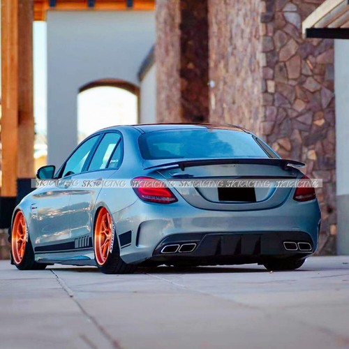 For 15-21 Mercedes Benz W205 C63 Sedan Carbon Fiber Trunk Spoiler Wing V Style - Picture 2 of 21