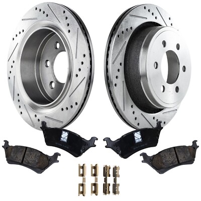 Rear Brake Disc Rotors and Pads Kit For Ford F-150 2012 2013 2014 2015 2016-2018