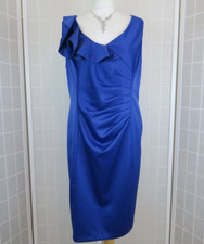 Collection Debenhams Dress Size 20 Royal Blue Satin Ruffle Wedding Guest Party