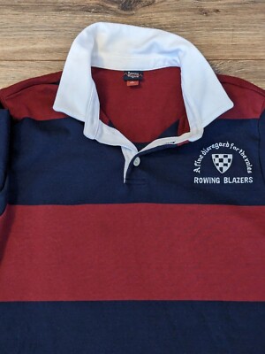 2023 Rowing Blazers x Target Rugby Polo Mens Navy Burgundy Stripe