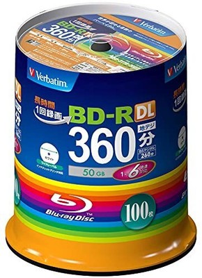 Verbatim VBR260RP100SV1 Blu-ray BD-R 50GB 1-6x 100 Discs Pack  FedEx DHL  F/S JP