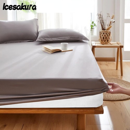 100% Cotton Fitted Bed Sheet Thick Mattress Cover Protective Cover Queen King