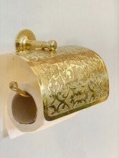 Handcrafted Brass Toilet Paper Holder - Vintage Wall Mount Bathroom Decor Rustic