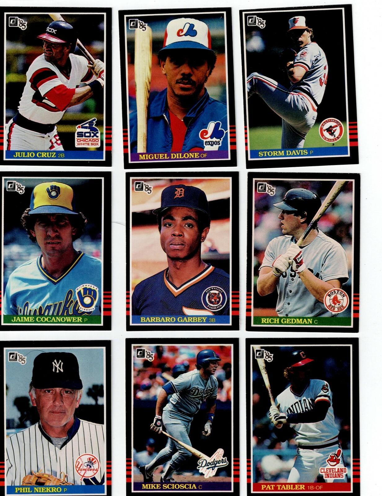 1985 DONRUSS BASEBALL COMPLETE YOUR SET U PICK 251-500