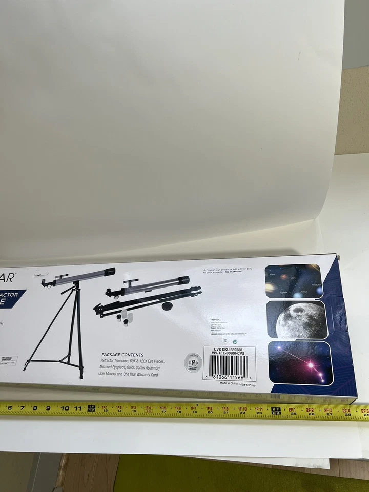 Vivitar Telescope 50600 50mm Telescope, 60x/120x Refractor. Brand New In Box. - Image 4 of 4