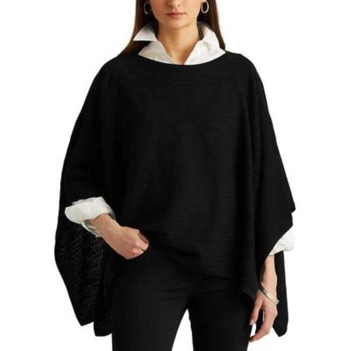 Ralph Lauren Over sized knit Sweater Poncho - Small / Medium - Black