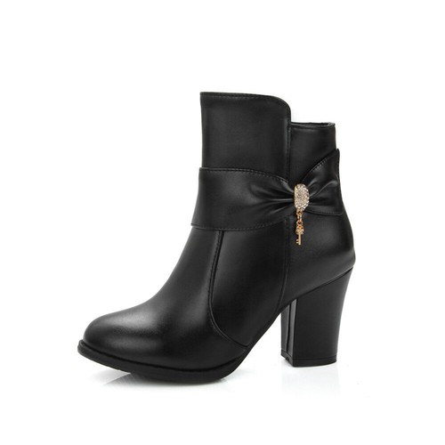 Zapatos para mujer de cuero sintético tacones altos con cremallera botas al tobillo talla grande EE. UU. - Imagen 13 de 19