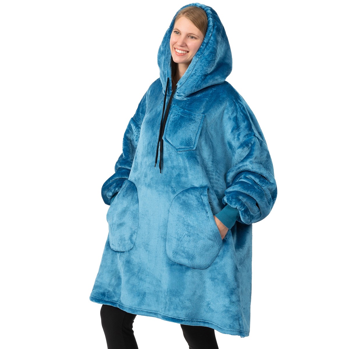 Poncho Fleece Blankets Catalonia Oversized Hoodie Blanket Sweatshirt  Blanket Sweatshirt Sherpa Plush Soft Comfy Fleece Oversized Hoodie Pocket  Gift