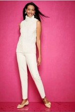 Talbots Women s White Curvy Hampshire Ankle Straight Lined Pants Size 6 New