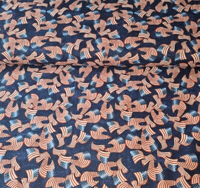 MDG - 2 YARDS FOR 20.00 - Patriotic With American Flags -  Quilting Fabric  