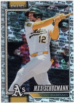 2026 Topps Opening Day Foil Max Schuemann Parallel Card #225 PR:650 Athletics