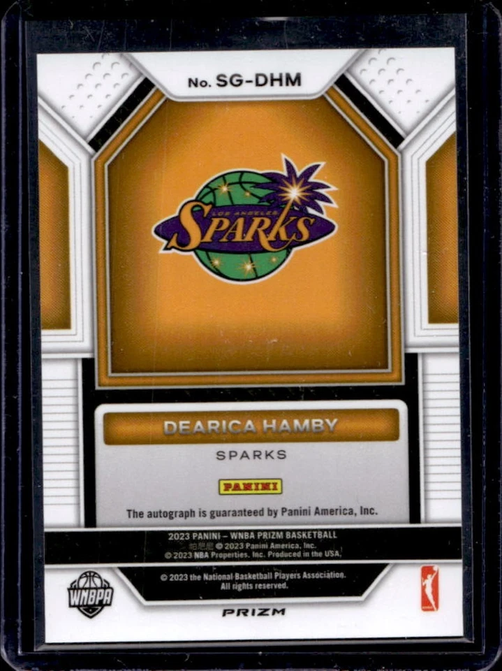 2023-24 Prizm WNBA Dearica Hamby Signatures Silver Auto #SG-DHM Sparks - Image 2 of 2