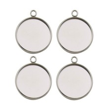20pcs Fit 25mm Stainless Steel Round Blank Bezel Pendant Trays 25mm-20pcs