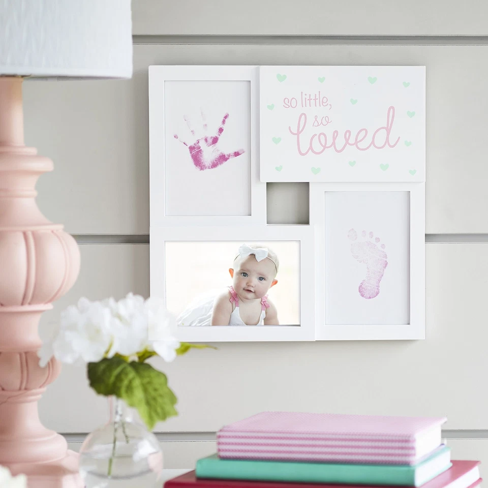 Tiny Ideas Baby Prints Collage Marco de Recuerdo con Almohadilla de Tinta Incluida, Han Recién Nacido Foto 2 de 4