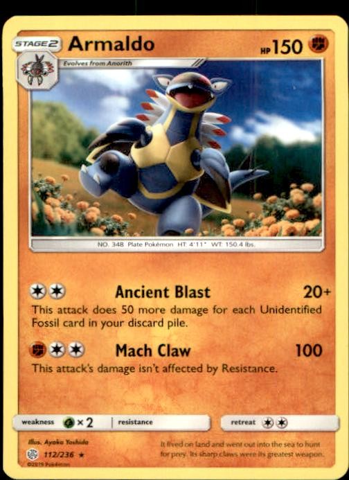 Armaldo 112/236 Rare Cosmic Eclipse NM