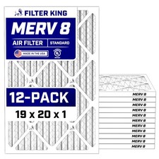 Filter King 19x20x1 Air Filter 12-PACK MERV 8 Actual Size 19 x 20 x .75"