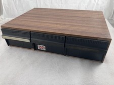 Teak Wood 3 Draw 36 Cassette Tape Storage Box made in the UK