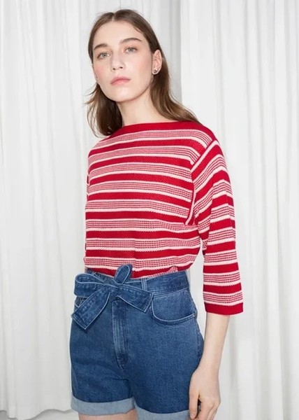 Women & Other Stories Sweater Red Cotton 36 / S /