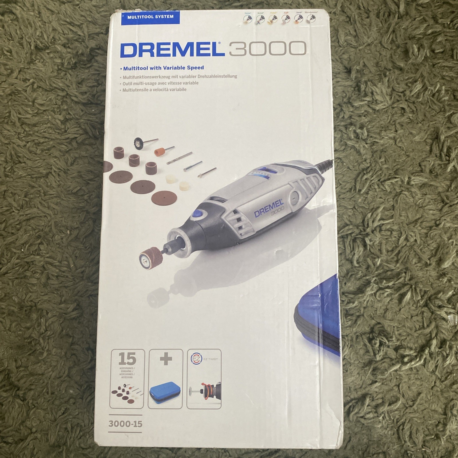 Dremel 3000 130W 10000-33000RPM Rotary Mult Tool Kit - 15 Pieces
