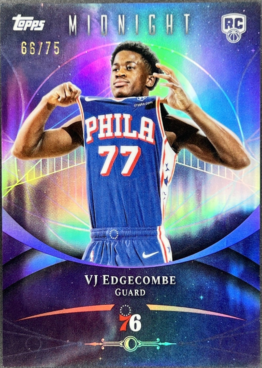 2025-26 Topps Midnight - VJ Edgecombe #63 Dusk /75 (RC) for sale 